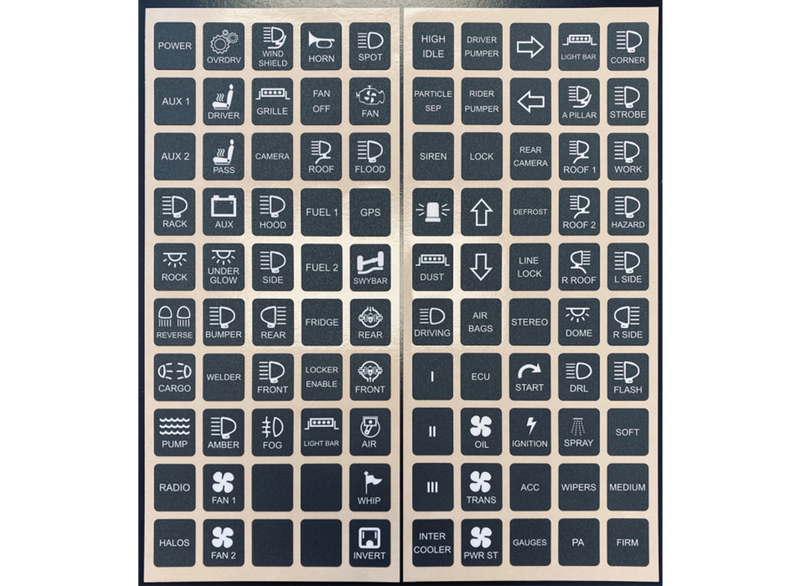 VLK-12 Switch Panel legends