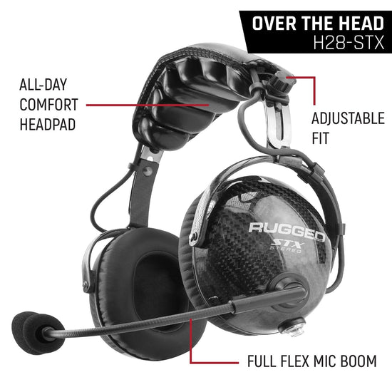 AlphaBass Carbon Fiber Stereo Headset with Bass Boost and Volume Control (OTH and BTH)