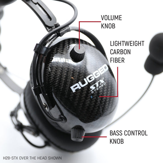 AlphaBass Carbon Fiber Stereo Headset with Bass Boost and Volume Control (OTH and BTH)