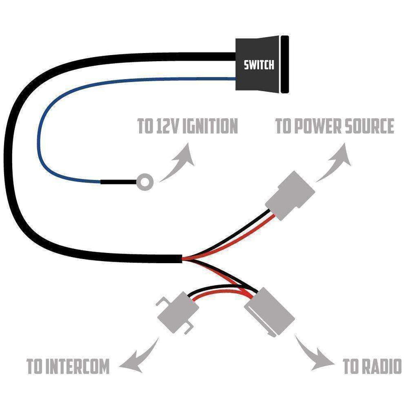 Radio & Intercom Install Harness with Rocker Switch