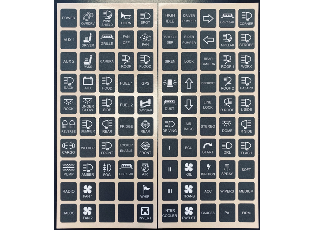 VLK-12 Switch Panel legends